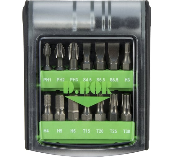 Набор бит 15 шт с магнитным держателем D.BOR D-SET-15A-1 1
