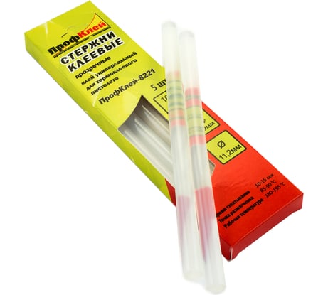 Стержни клеевые универсальные 8221 (11.2х200 мм; прозрачные; 5 шт.) ПрофКлей RU.11.10.2T