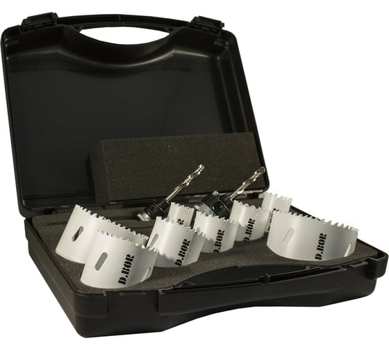 Набор биметаллических коронок (10 пр, 19-64 мм, М3) для сантехника D.BOR 19H-4010614D 1