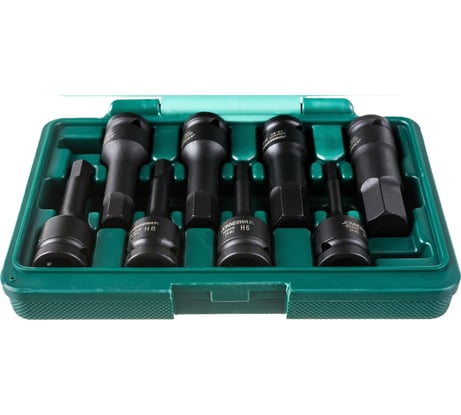 Набор шестигранных ударных головок (8 пр; 1/2"; H5-H19) Jonnesway 48064