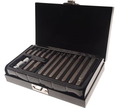 Набор бит HEX с битодержателем (15 пр; 1/2"; 4-8, 10, 12мм) Rockforce RF-4155