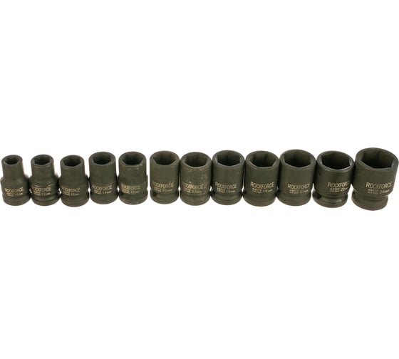 Набор головок шестигранных ударных (12 пр; 1/2"; 10-24 мм) Rockforce RF-4129MPB