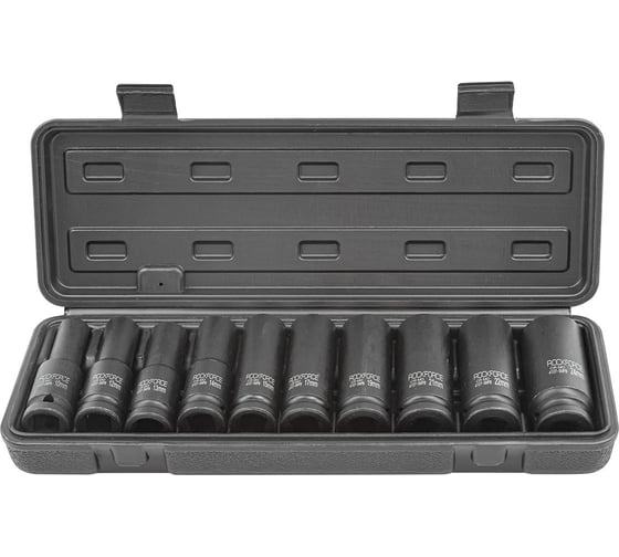 Набор головок шестигранных глубоких ударных (10 пр; 1/2"; 10-24 мм) Rockforce RF-4107-5MPB(16236)