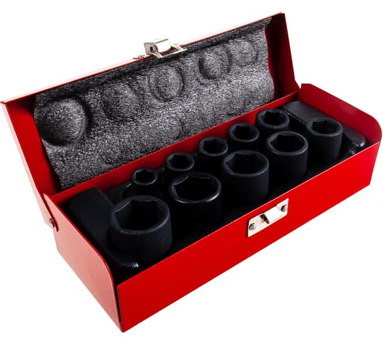 Набор головок 6-гранных ударных (10 пр, 1/2", 10-24 мм) Rockforce RF-4101-5MPB(28575)