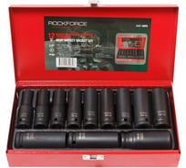 Набор торцевых 6-гранных ударных глубоких головок (12 пр, 1/2DR, 10-24 мм) Rockforce RF-4127