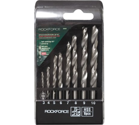Набор сверл по металлу HSS 8 предметов Rockforce RF-DBS08(29132)