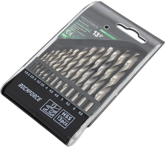 Набор сверл по металлу HSS 13 предметов Rockforce RF-DBS13(29133)
