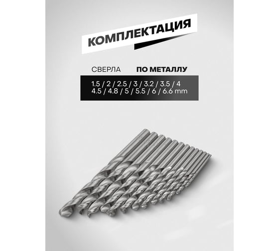 Набор сверл по металлу HSS 13 предметов Rockforce RF-DBS13(29133)