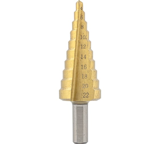 Ступенчатое сверло в блистере (4-22 мм, HSS 4241) Rockforce RF-44741(29880)
