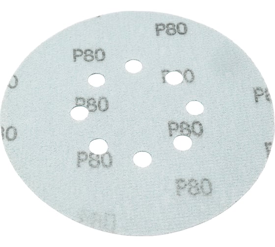 Диск абразивный с липучкой DTC-Film (green) 150 мм, 8 отверстий, зерно P80, 5 шт BRUSHTEX 150G8-80