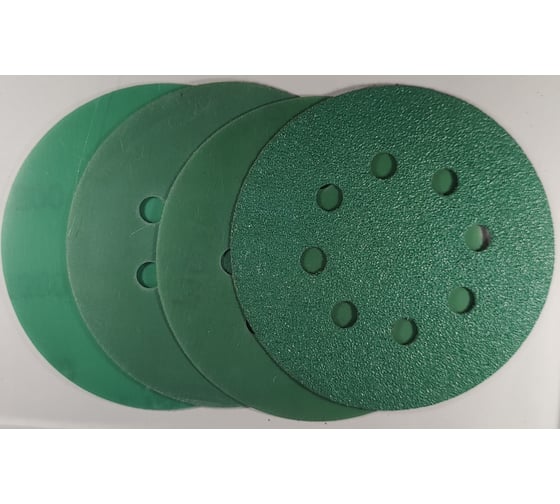 Диск абразивный с липучкой DTC-Film (green) 125 мм, 8 отверстий, зерно P240, 10 шт BRUSHTEX 125G8-240