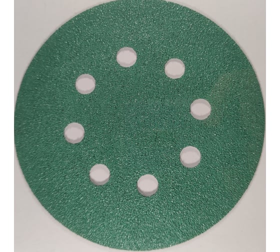 Диск абразивный с липучкой DTC-Film (green) 125 мм, 15 отверстий, зерно P40, 10 шт BRUSHTEX 125G8-40 1