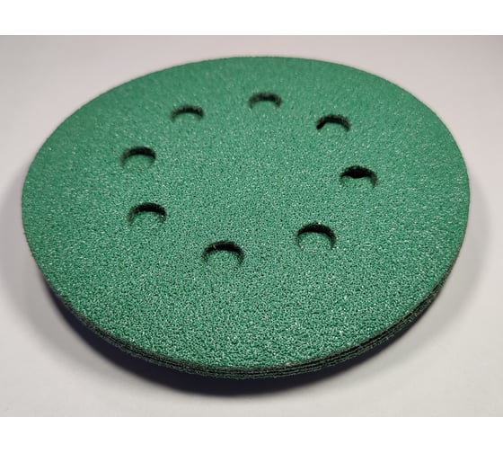 Диск абразивный с липучкой DTC-Film (green) 125 мм, 15 отверстий, зерно P40, 10 шт BRUSHTEX 125G8-40