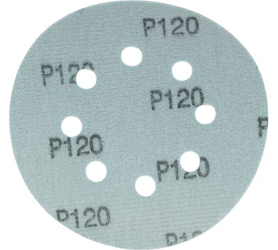 Диск абразивный с липучкой DTC-Film (green) 125 мм, 15 отверстий, зерно P120, 10 шт BRUSHTEX 125G8-120