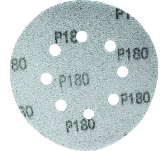 Диск абразивный с липучкой DTC-Film (green) 125 мм, 15 отверстий, зерно P180, 10 шт BRUSHTEX 125G8-180