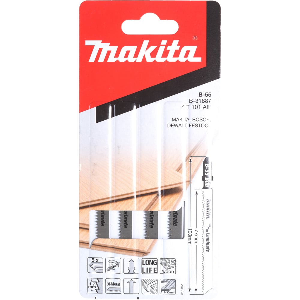 Пилки для лобзика 100 мм 5 шт. Makita B-31887 - выгодная цена, отзывы ...