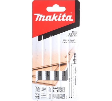 Пилки для лобзика 100 мм 5 шт. Makita B-31887