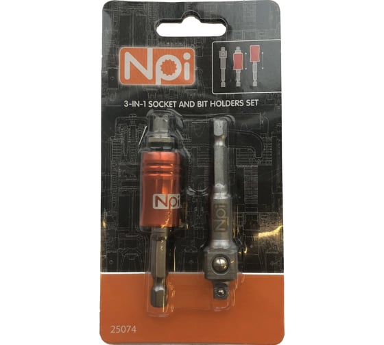 Набор держателей головок 1/2"-1/4" и бит универсальный 3-в-1 NPI 25074 1
