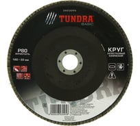 Круг лепестковый торцевой конический 180x22 мм, Р80 ТУНДРА 2603095