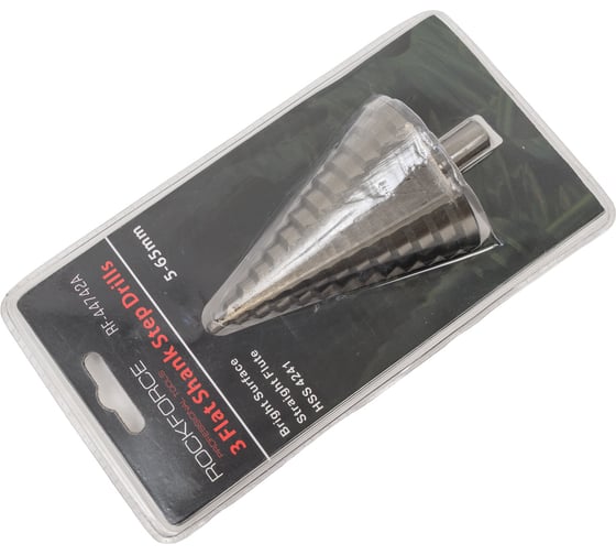 Сверло ступенчатое 5-65 мм HSS4241 в блистере Rockforce RF-44742A(49861)