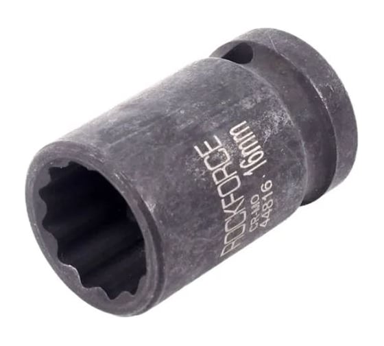 Головка торцевая 16 мм, 1/2", 12-гранная, ударная, L=58 мм Rockforce RF-44816