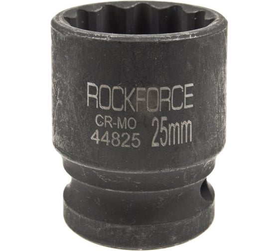 Головка торцевая 25 мм, 1/2", 12-гранная, ударная, L=43 мм Rockforce RF-44825