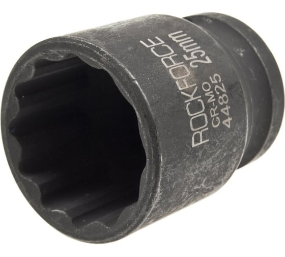 Головка торцевая 25 мм, 1/2", 12-гранная, ударная, L=43 мм Rockforce RF-44825