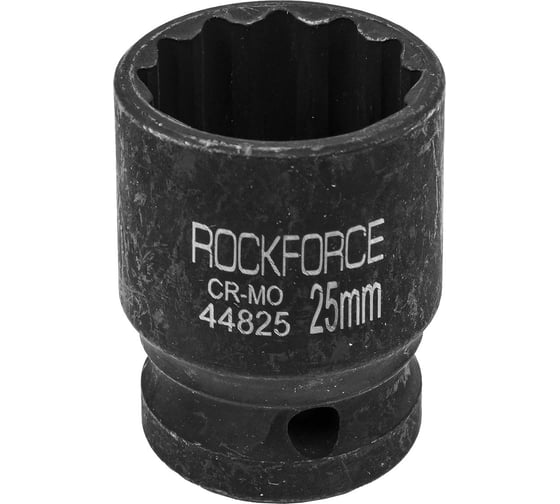 Головка торцевая 25 мм, 1/2", 12-гранная, ударная, L=43 мм Rockforce RF-44825