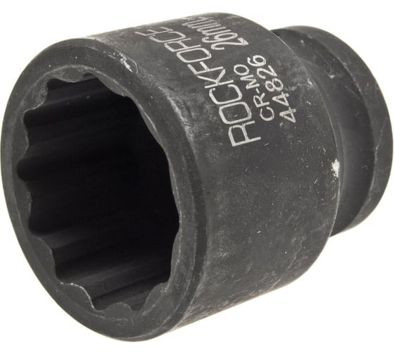 Головка торцевая 26 мм, 1/2", 12-гранная, ударная, L=43 мм Rockforce RF-44826