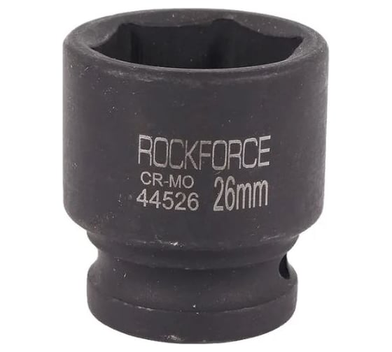 Головка торцевая 26 мм, 1/2", 6-гранная, ударная, L=40 мм Rockforce RF-44526