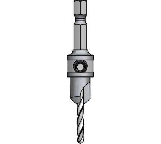 Зенковка оправка коническая со сверлом (3 мм, хвостовик HEX1/4) WPW HS03004S 1