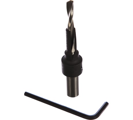 Трехзаходное сверло (10-7-5 мм, хвостовик 10 мм) с зенкером на оправке под евровинт 7 мм WPW ACD0707D