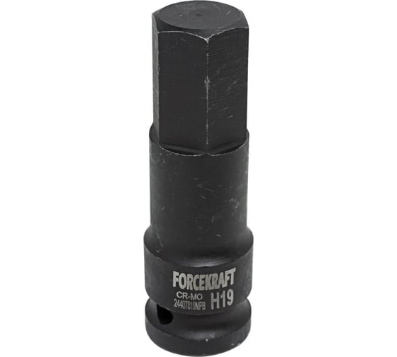 Головка-бита 19 мм, 1/2", 6-гранная, ударная, L=78 мм Rockforce RF-24407819MPB