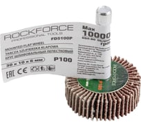 Круг шлифовальный лепестковый, P100, 30x10x6 мм Rockforce RF-FD5100Р