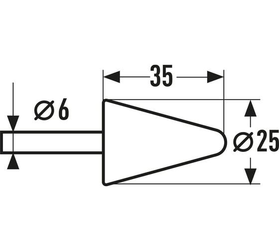 Шарошка абразивная конус 35x25x6 мм РемоКолор 31-3-107