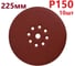Круг шлифовальный 225 мм для жирафа, Р150, 10 шт Vitatools R-225-P150-10-9 2