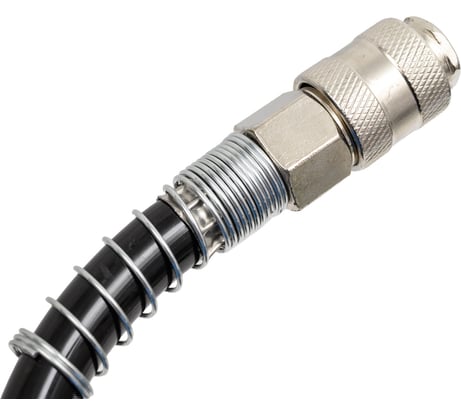 Шланг спиральный Профи черный, полиуретановый, с быстросъемными соед., 15 м, 10х14 мм Pegas pneumatic 4933