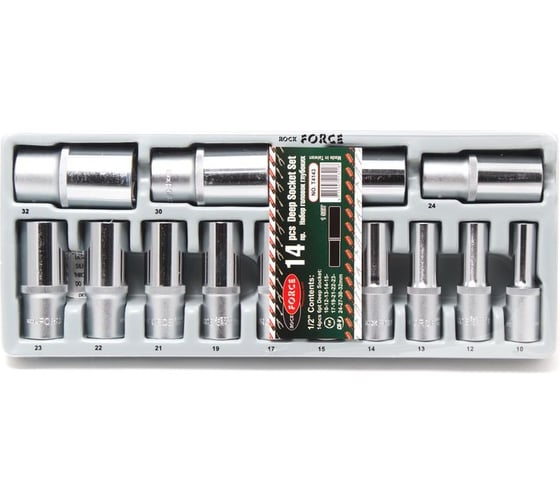 Набор торцевых головок 6-гранных (8-32 мм; 1/2"; 14 шт.) ROCKFORCE RF-T4143