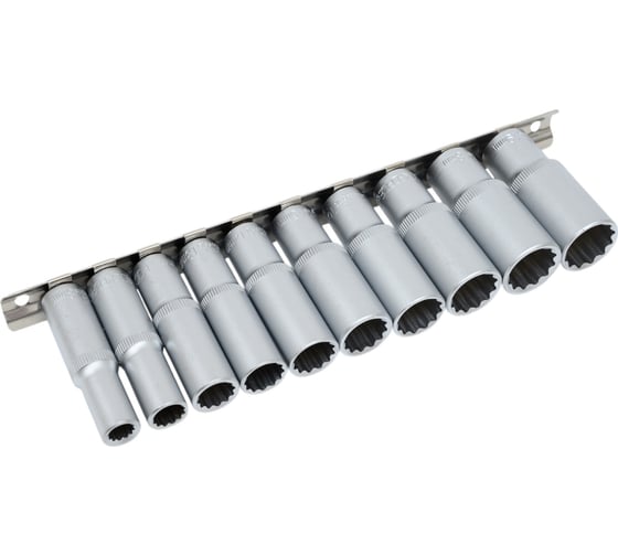 Набор торцевых головок 12-гранных (8-19 мм; 3/8"; 10 шт.) ROCKFORCE RF-3102-9(3306) 1