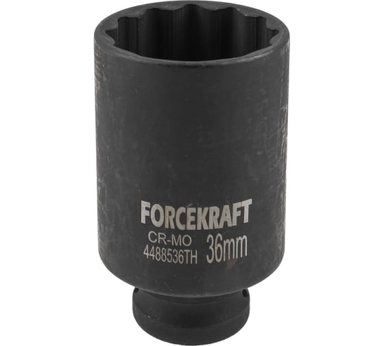 Головка ударная глубокая тонкостенная 36 мм, 12-гранная, 1/2" Forcekraft FK-4488536TH(56096)