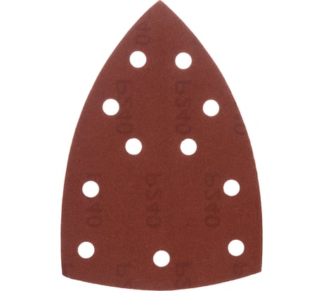 Треугольник абразивный на ворcовой подложке под "липучку" перфорированный P240, 150x150x100 мм, 5 шт Denzel 738667