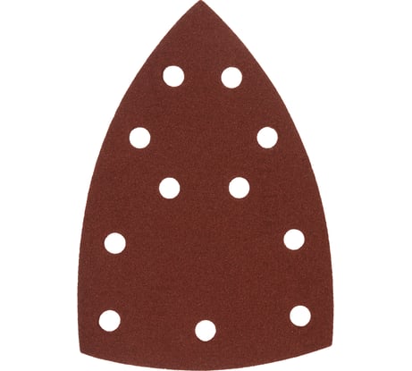 Треугольник абразивный на ворcовой подложке под "липучку" перфорированный P150, 150x150x100 мм, 5 шт Denzel 738637