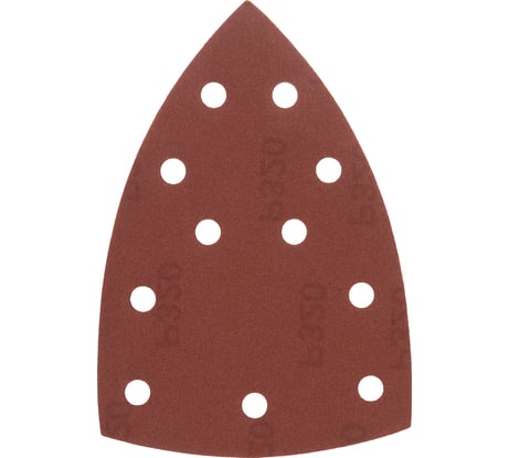 Треугольник абразивный на ворcовой подложке под "липучку" перфорированный P320, 150x150x100 мм, 5 шт Denzel 738677