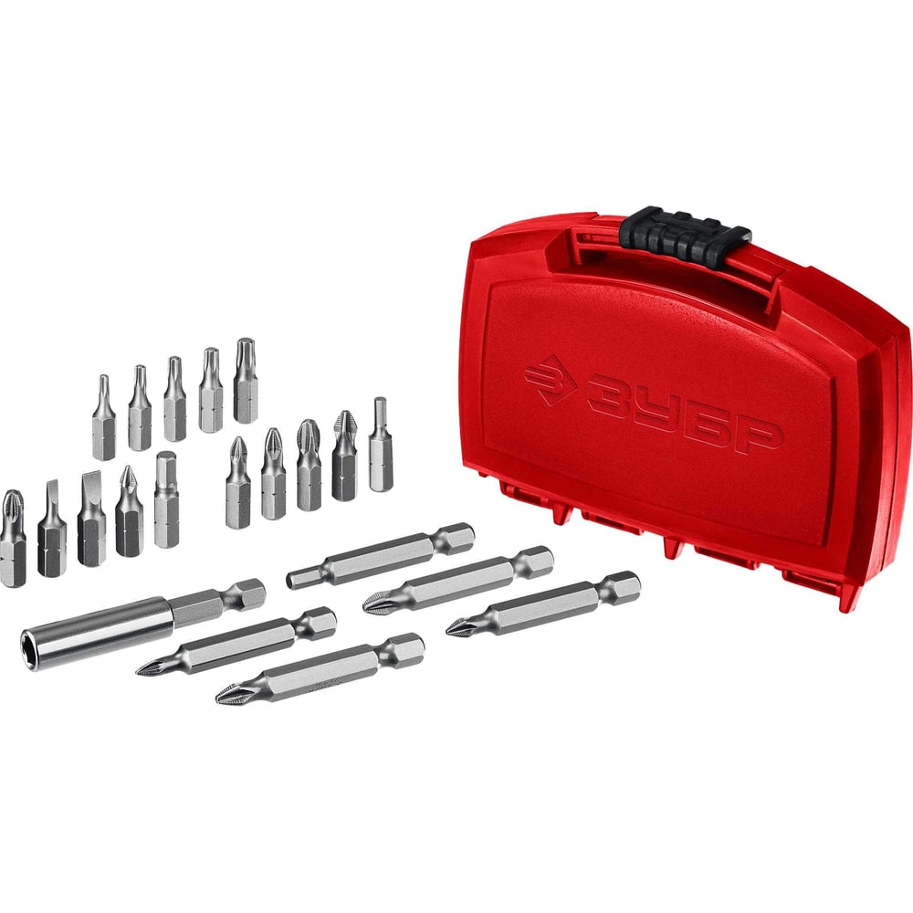 Биты Cr-V с магнитным адаптером в боксе ЗУБР МХ-21 21 предмет