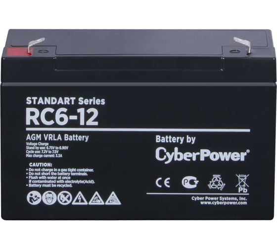 Аккумуляторная батарея 6В, 12Ач CYBERPOWER RC 6-12
