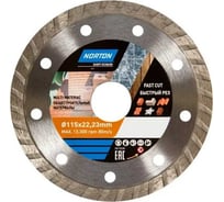 Алмазный диск с турбированной кромкой 115x22.2, общестроительные материалы NORTON 70184603361