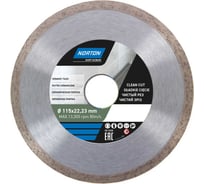 Алмазный диск со сплошной кромкой 115x22.2, керамическая плитка NORTON 70184601274