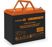 Аккумуляторная батарея HR 12-75 12 V, 75 A*h, под болт М6 ExeGate 282984
