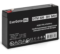 Аккумуляторная батарея DTM 609 6 V, 9 A*h, клеммы F1 ExeGate 294052