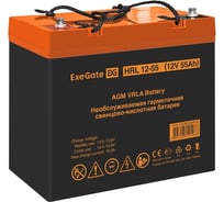Аккумуляторная батарея HRL 12-55 12 V, 55 A*h, под болт М6 ExeGate 285652